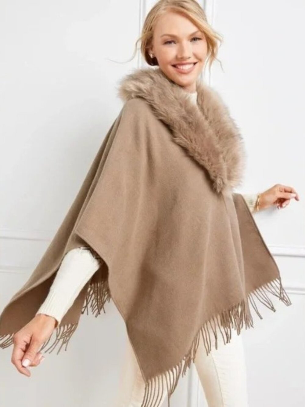 Talbots camel poncho, ruana, cape, or wrap - Size M/L - New w/tags! Rtl $139
